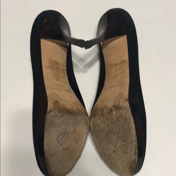 Kate Spade black suede high heels shoes size 8 1/2 - Picture 6 of 8